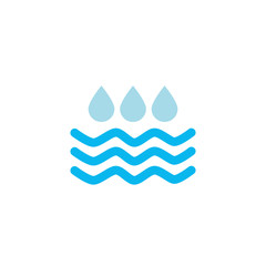 water drops with waves flat style icon