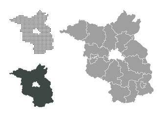 Outline map of Brandenburg districts - obrazy, fototapety, plakaty