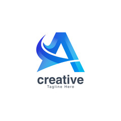 Abstract Creative Letter A Logo Design Template