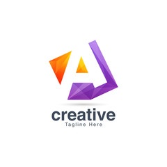 Abstract Creative Letter A Logo Design Template