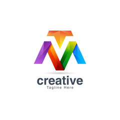 Abstract Creative Letter M Logo Design Template