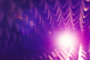 acoustic foam pyramid abstract background with glow light