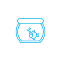 fish in the aquarium line style icon