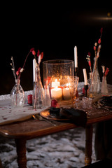 new year's eve christmas tree table setting christmas decor winter snow