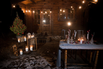 new year's eve christmas tree table setting christmas decor winter snow