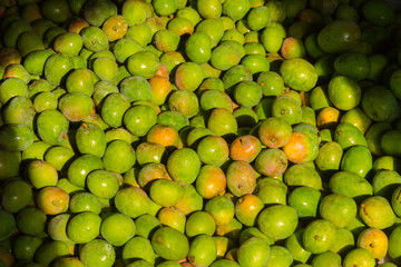 A pile of freshly harvested organic mangoes.