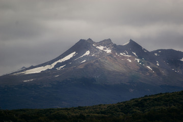 Martial mountain range at Ushuaia Tierra del Fuego Argentina.