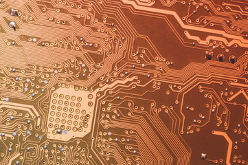 Electronic circuit board abstract background. computer motherboard close up. micro elements of...