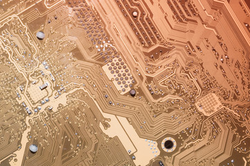 Electronic circuit board abstract background. computer motherboard close up. micro elements of computer. Intelligent technology