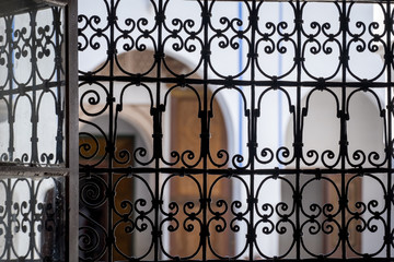 Wrought iron window grill in Marakkesh, Morocco