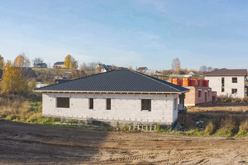 Corrugated metal roof and metal roofing. Modern roof made of met