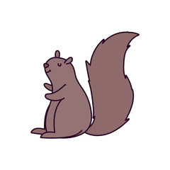 cute squirrel animal forest icon