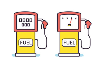Gas filling station fuel pump icons