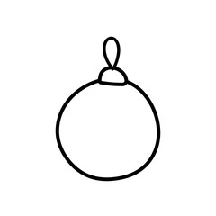 merry christmas celebration decorative ball thick line