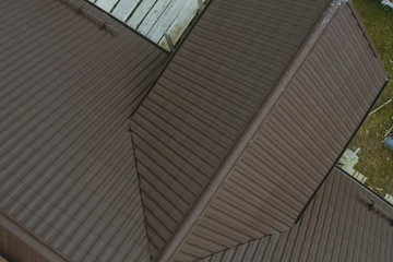 Corrugated metal roof and metal roofing. Modern roof made of met