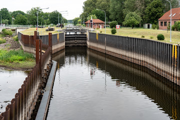 Fototapeta premium Schleuse am Müritz-Elde Kanal