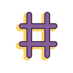 Fototapeta premium hashtag social media icon on white background