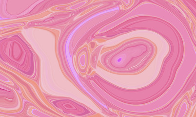 Pattern for modern creative trendy design, marble texture style for illustrations. Light pink abstract liquid paint textured background with decorative spirals and swirls.
