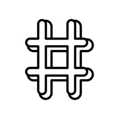 hashtag social media icon on white background thick line