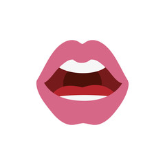 Obraz premium female lips teeth icon on white background