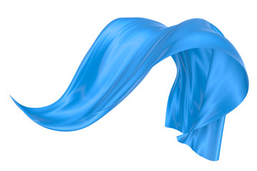 Abstract background of blue wavy silk or satin. 3d rendering image.