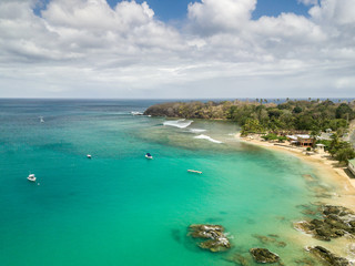 Tobago Island aerial beach view  