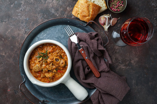 caldereta de cordero navidena machega or spanish lamb stew, tipica foof of astilla a Mancha for Christmas