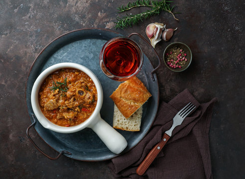 caldereta de cordero navidena machega or spanish lamb stew, tipica foof of astilla a Mancha for Christmas