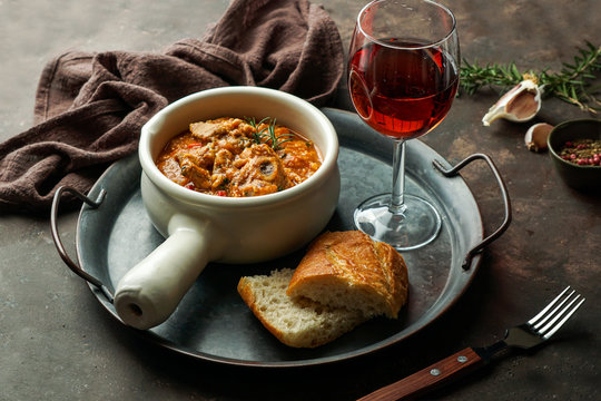 caldereta de cordero navidena machega or spanish lamb stew, tipica foof of astilla a Mancha for Christmas