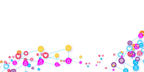 Social media marketing, Communication concept.