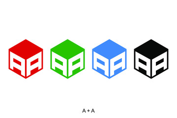 Fototapeta premium letter AA with hexagon concept for icon or logo design ready to use