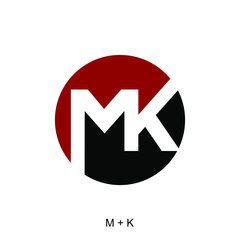 letter M and K with circle concept for icon or logo design ready to use