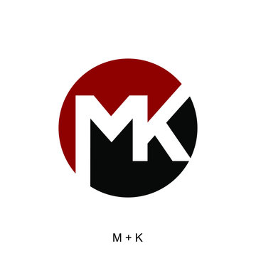letter M and K with circle concept for icon or logo design ready to use