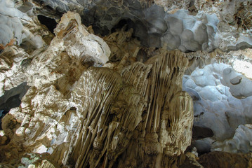 Inside beautiful Thien Cung Cave of Ha Long Bay, Vietnam 