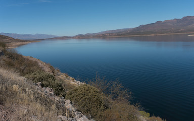 Horizontal of Roosevelt Lake in Arizona.