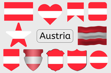 Austrian flag icon, Austria country flag vector illustration