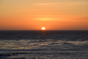 Pacific sunset at Big Sur, the beautiful and rugged Californian coast along Route 1, California