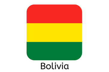 Bolivian flag icon, Bolivia country flag vector illustration