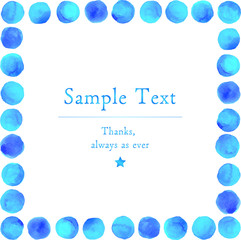 水彩_watercolor_フレーム_丸_ブルー_blue