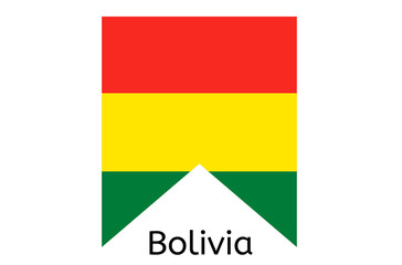 Bolivian flag icon, Bolivia country flag vector illustration