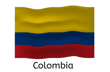 Colombian flag icon, Colombia country flag vector illustration