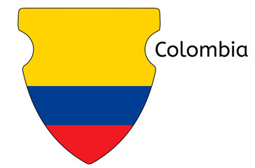 Colombian flag icon, Colombia country flag vector illustration