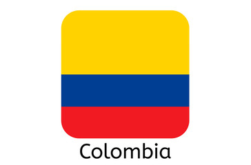 Colombian flag icon, Colombia country flag vector illustration