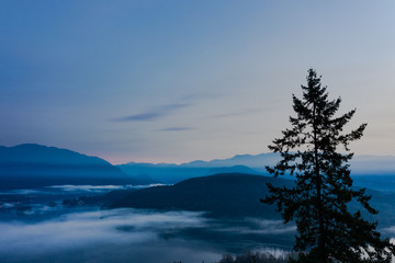 Obraz na płótnie Canvas Sunrise clouds at the Indian Arm, Vancouver, BC.