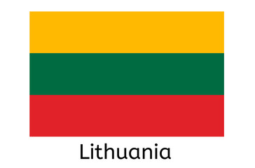 Lithuanian flag icon, Lithuania country flag vector illustration