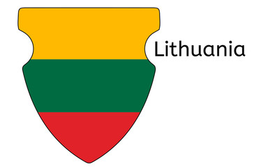 Lithuanian flag icon, Lithuania country flag vector illustration