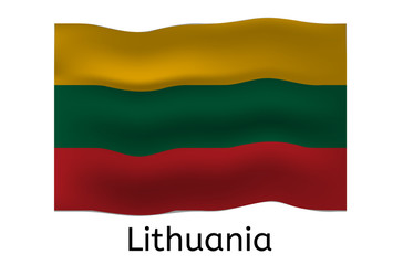 Lithuanian flag icon, Lithuania country flag vector illustration