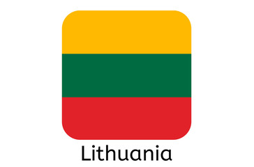 Lithuanian flag icon, Lithuania country flag vector illustration