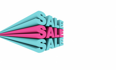 3D render. 3d text on the topic of sale and business on a white background