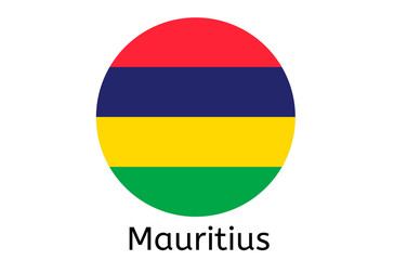 Mauritian flag icon, Mauritius country flag vector illustration